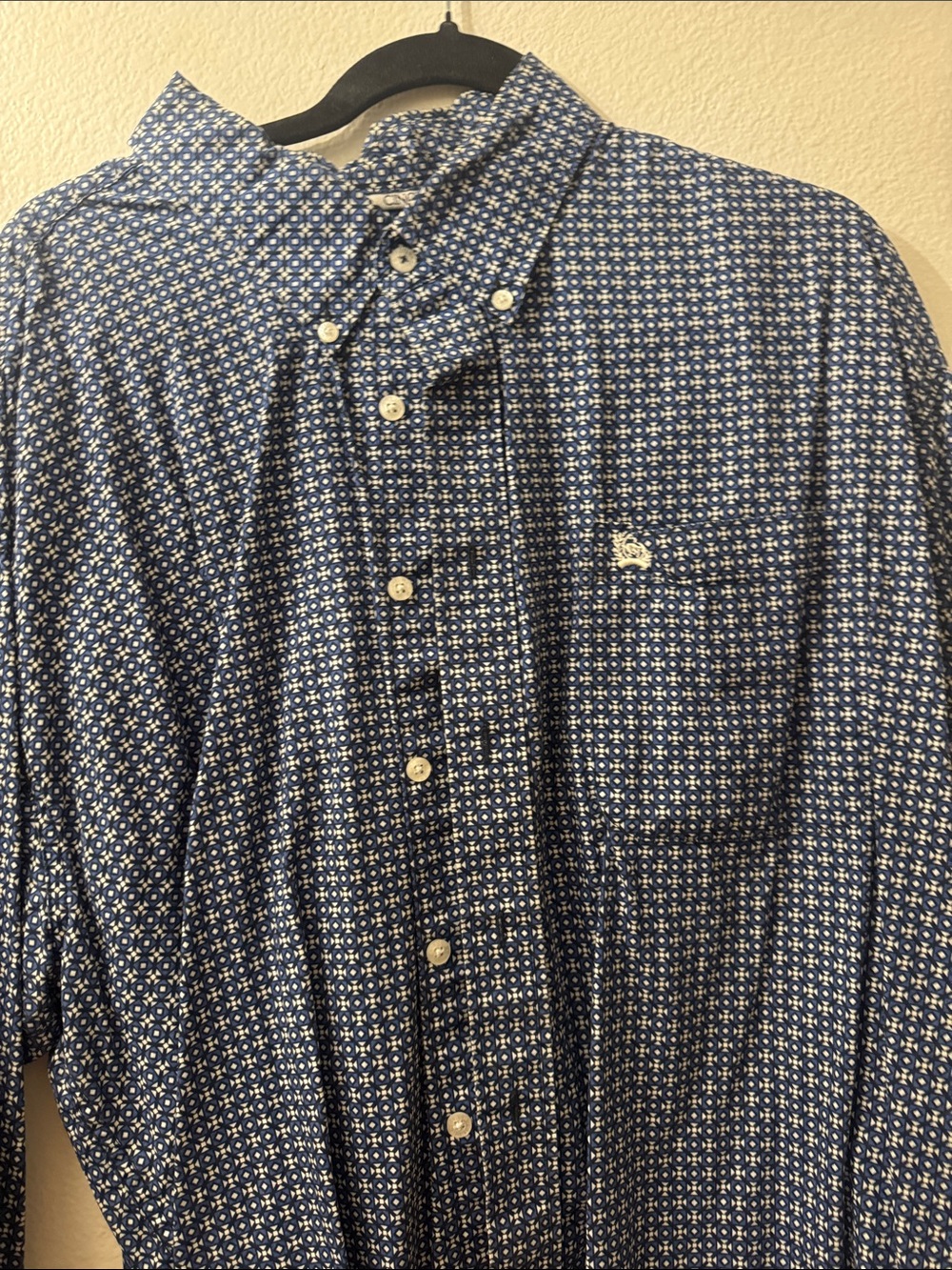 Cinch Men's Blue Micro-Pattern Button-Down Shirt